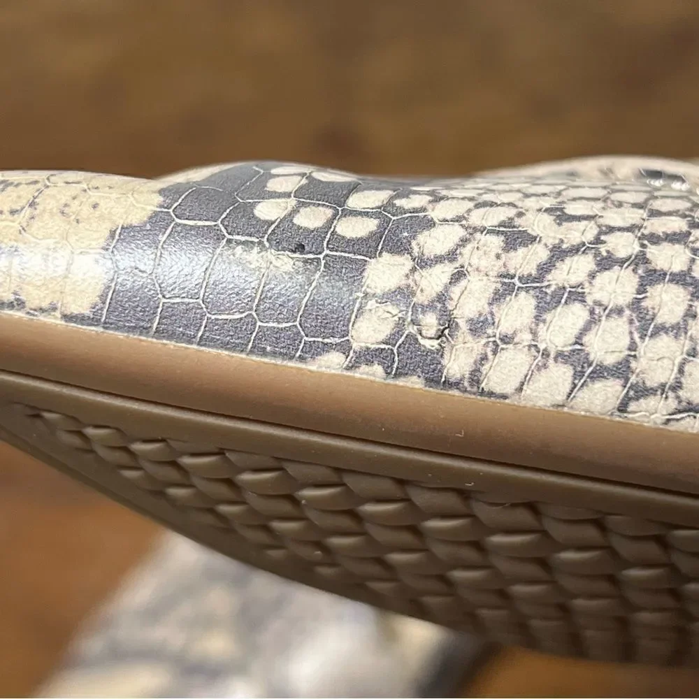 Cole Haan Ellora Skimmer Flats Python Snake‎ Print Leather Womens 6.5B